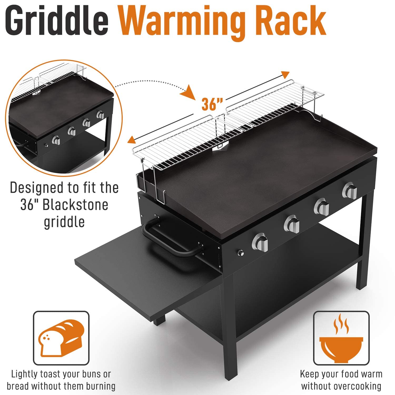 Griddle Warming Rack Adjustable Griddle Warming/Cooling Rack For