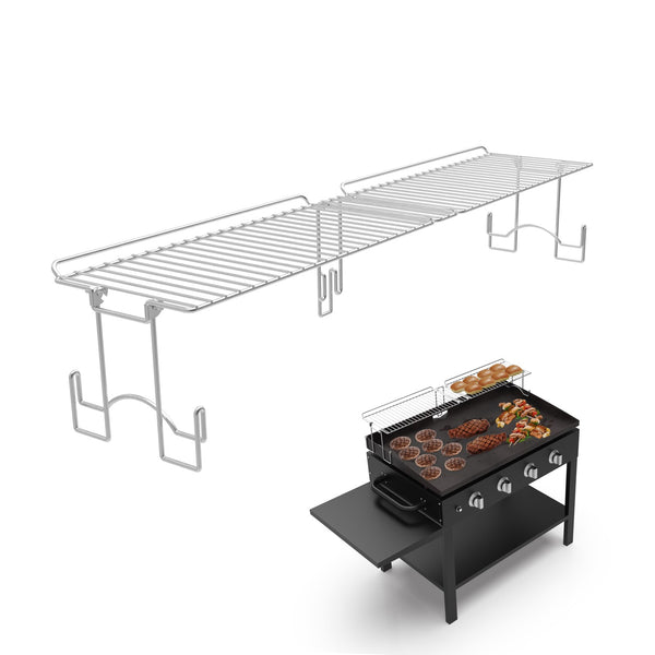 Foldable BBQ Rack Blackstone Griddle Warming Rack & Tray - Stainless Steel Add-on For 28" Griddles Stanbroil Blackstone 28 Inch Warming Rack Tray