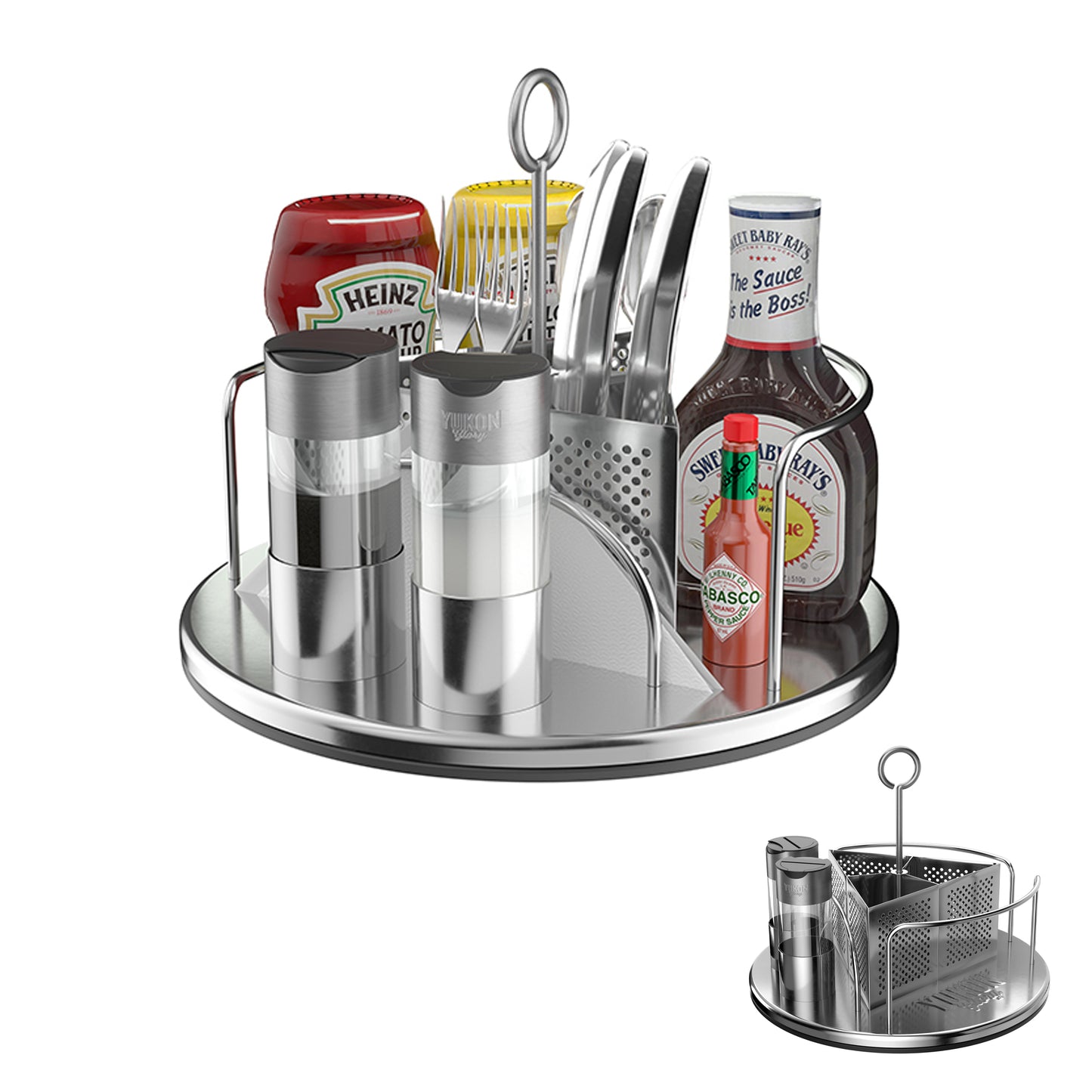Rotating Condiment and Utensil Caddy