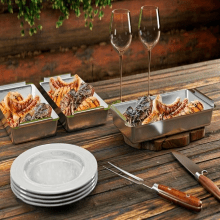 BBQ 'N Serve™ Basket and Drip Pan Set - 5 Piece