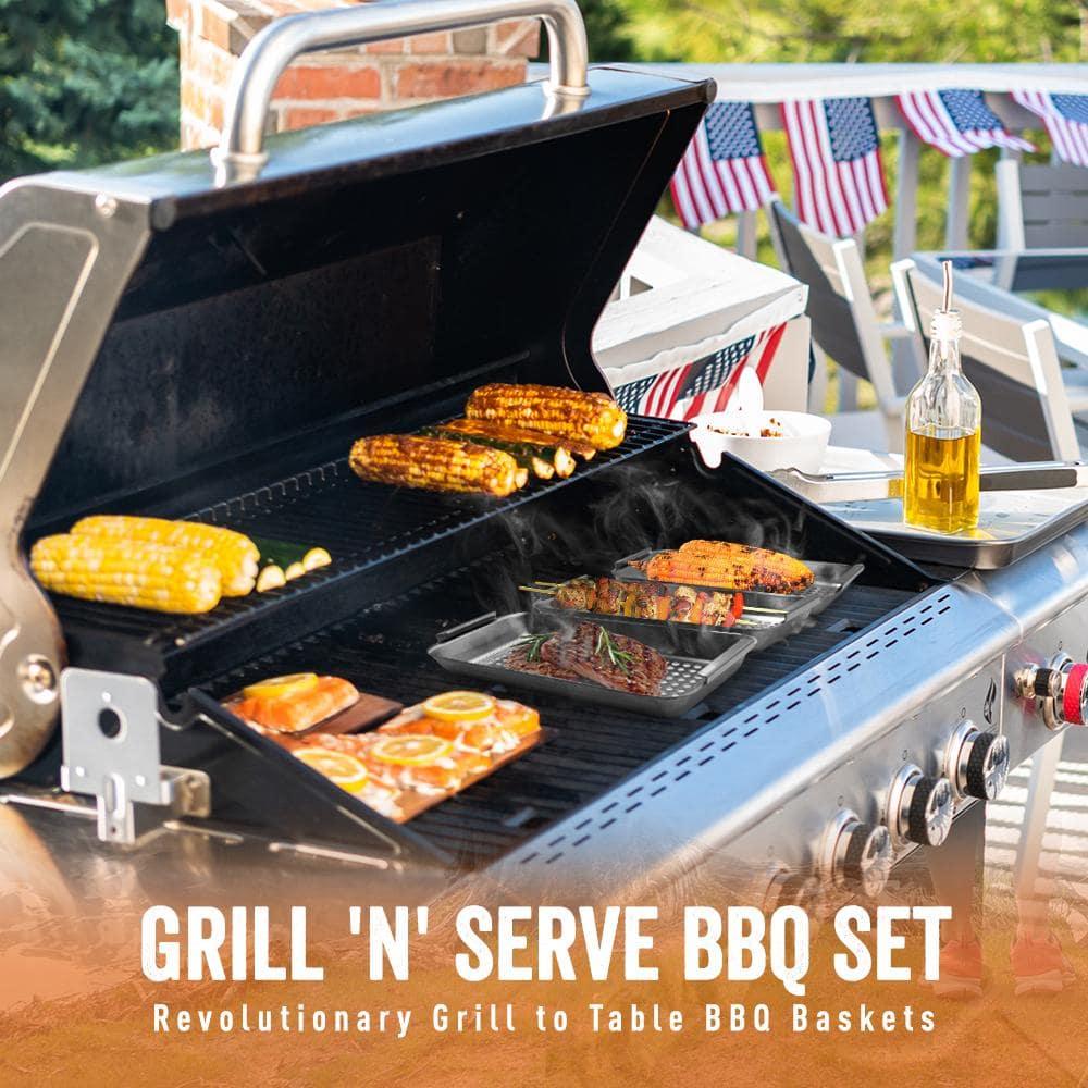 BBQ 'N Serve™ Basket and Drip Pan Set - 5 Piece