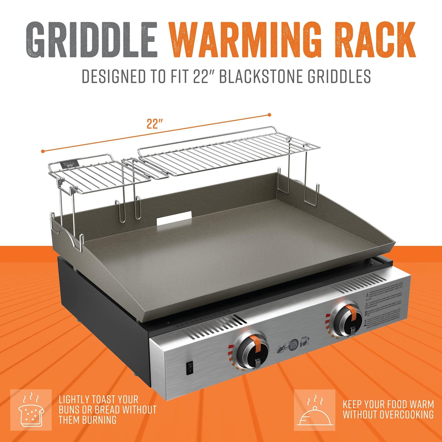 22" Griddle Warming Rack