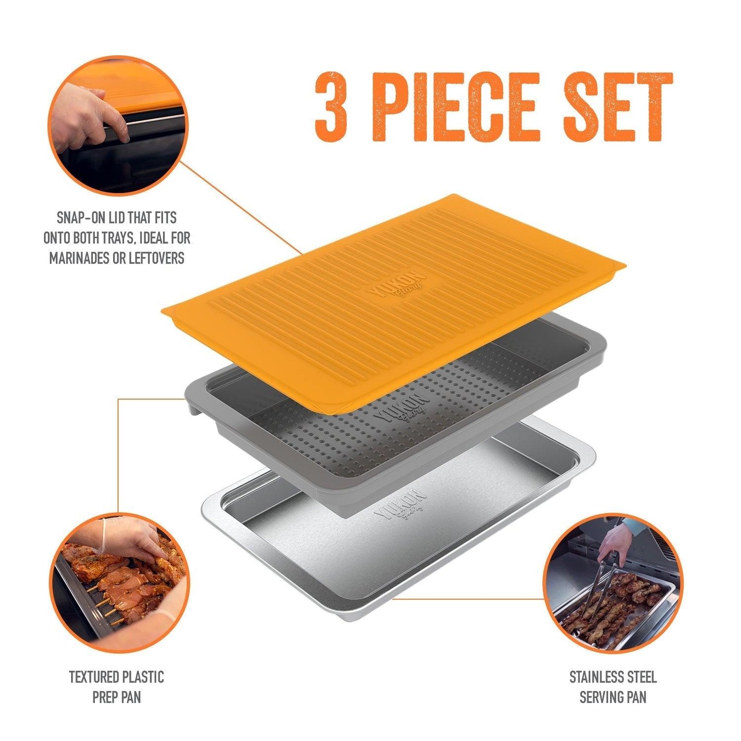 Prep N Serve™ Grill Tray Set (3 Count)