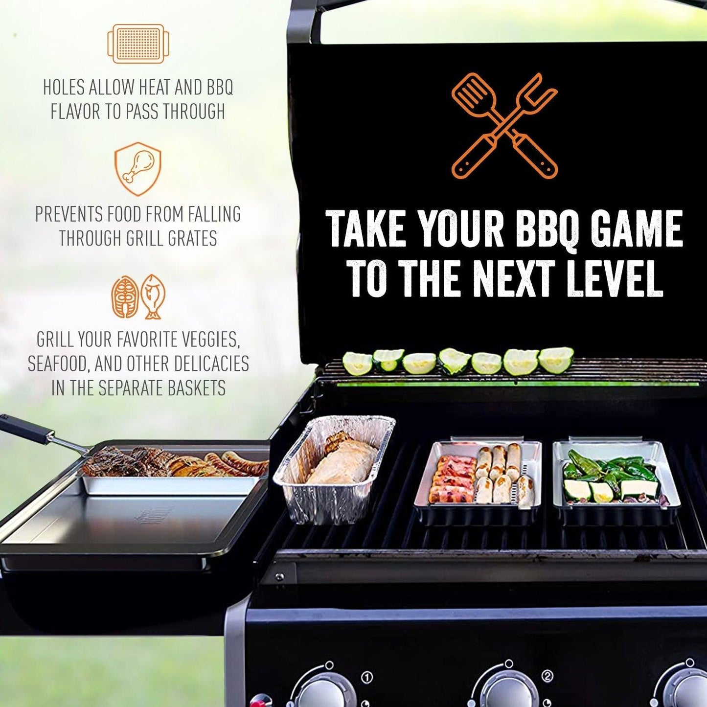 Grill 'N Serve: Three Trays and Clip-on Handle Set  from Yukon Glory